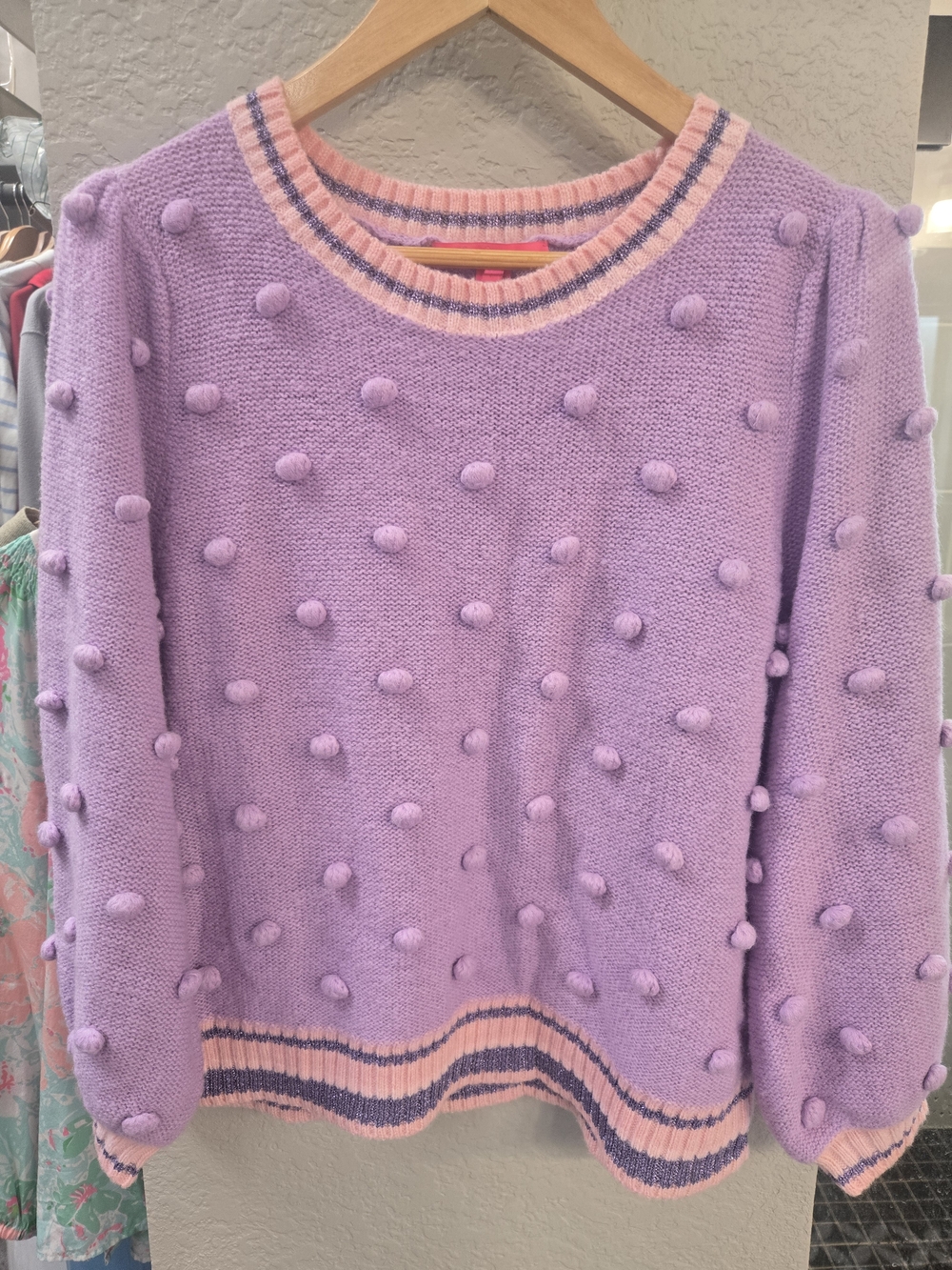 Lilly Pulitzer "Dorianna" Lavender Pom-Pom Crewneck Sweater - Women